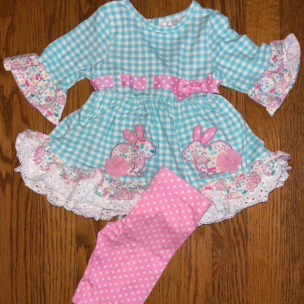 Infant Baby Easter Ruffle Outfit